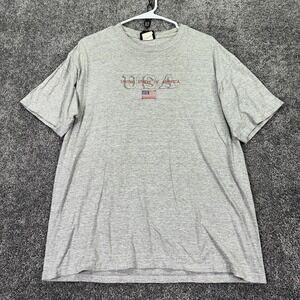 Old Varsity Brand Shirt Mens Large Gray USA Flag Embroidered Patriotic Tee
